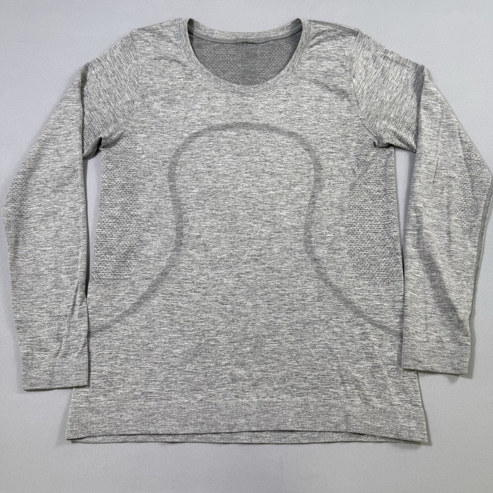 Lululemon Swiftly Tech Long Sleeve Shirt Womens 8 Grey Heather Running Gym Yoga